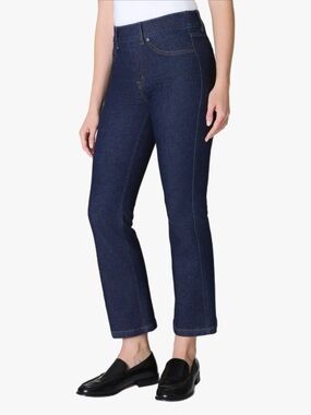 NWT Spanx Kick Flare Pull On Tummy Control Ankle Crop Jeans Women’s Size XL Tall